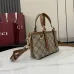 Gucci-Inspired Mini Top Handle Bag - Beige & Ebony Canvas Crossbody Bag #B60234