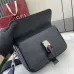 Small crossbody bag with Web in black leather #B50163