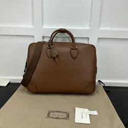 GG Emblem briefcase in brown leather #B49565