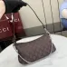 Gucci 875847 Vintage GG Supreme Brown Canvas Silver Chain Underarm Shoulder Handbag #B66012