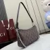 Gucci 875847 Vintage GG Supreme Brown Canvas Silver Chain Underarm Shoulder Handbag #B66012