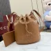 Gucci A002GW Perforated Leather Bucket Bag Drawstring Gold Hardware 20.5cm #A67477