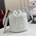 Gucci A002GW Perforated Leather Bucket Bag Drawstring Gold Hardware 20.5cm #A67477