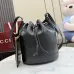 Gucci A002GW Perforated Leather Bucket Bag Drawstring Gold Hardware 20.5cm #A67477