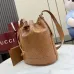 Gucci A002GW Perforated Leather Bucket Bag Drawstring Gold Hardware 20.5cm #A67477