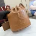 Gucci A002GW Perforated Leather Bucket Bag Drawstring Gold Hardware 20.5cm #A67477