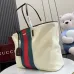 Gucci Beige Canvas Classic Web Stripe Large Tote Bag A0034D #B66557