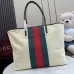Gucci Beige Canvas Classic Web Stripe Large Tote Bag A0034D #B66557