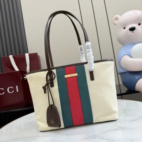 Gucci Beige Canvas Classic Web Stripe Small Tote Bag A0034E #B66550