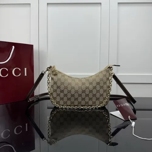 Gucci Beige GG Canvas Chain Hobo Bag A0034B W24.5xH15xD5cm #B67183