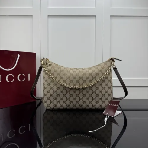 Gucci Beige GG Canvas Chain Hobo Bag A0060A W30.5xH24xD6.5cm #B67182