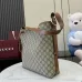 Gucci Beige/Ebony GG Supreme Canvas Bucket Bag with Brown Leather Trim and Adjustable Strap 847452 #B58327