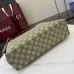 Gucci Beige/Ebony GG Supreme Canvas Bucket Bag with Brown Leather Trim and Adjustable Strap 847452 #B58327