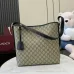 Gucci Beige/Ebony GG Supreme Canvas Bucket Bag with Brown Leather Trim and Adjustable Strap 847452 #B58327