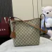 Gucci Beige/Ebony GG Supreme Canvas Bucket Bag with Brown Leather Trim and Adjustable Strap 848881 #B58326