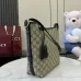 Gucci Beige/Ebony GG Supreme Canvas Bucket Bag with Brown Leather Trim and Adjustable Strap 848881 #B58326