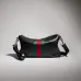 Gucci Black Leather Web Stripe Crossbody Shoulder Bag A002kx #B66542
