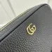 Gucci Black Pebbled Leather GG Marmont Mini Camera Bag with Gold Chain Strap 772759 #B58325