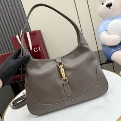 Gucci Brown Leather Jackie Hobo Bag 863136 W31.5xH22xD4.5cm #B67169