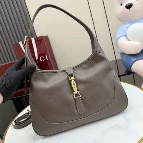 Gucci Brown Leather Jackie Hobo Bag 863136 W31.5xH22xD4.5cm #B67169