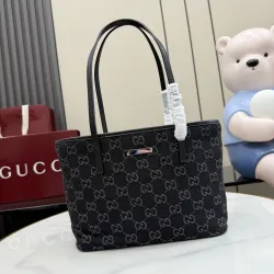 Gucci GG Black Denim Tote Shoulder Bag 875236 25×19×11.5CM #A68101