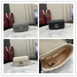 Gucci GG Marmont Matelassé Leather Mini Shoulder Bag 16.5×10.2×5.1cm #B65036