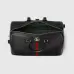 Gucci Black Leather Web Stripe Large Travel Duffle Bag 834460 #B66548