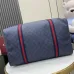 Gucci Navy Blue GG Supreme Canvas Duffle Bag with Red-Blue Web Stripes and Leather Accents 799871 #B58332
