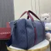 Gucci Navy Blue GG Supreme Canvas Duffle Bag with Red-Blue Web Stripes and Leather Accents 799871 #B58332