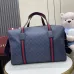 Gucci Navy Blue GG Supreme Canvas Duffle Bag with Red-Blue Web Stripes and Leather Accents 799871 #B58332