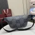 GG jumbo large belt bag in grey and black GG leather  #B50313