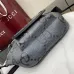 GG jumbo large belt bag in grey and black GG leather  #B50313