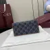 Gucci 821802 GG Denim Leather Trim Bi-fold Long Wallet Snap Card Holder Purse #B65977