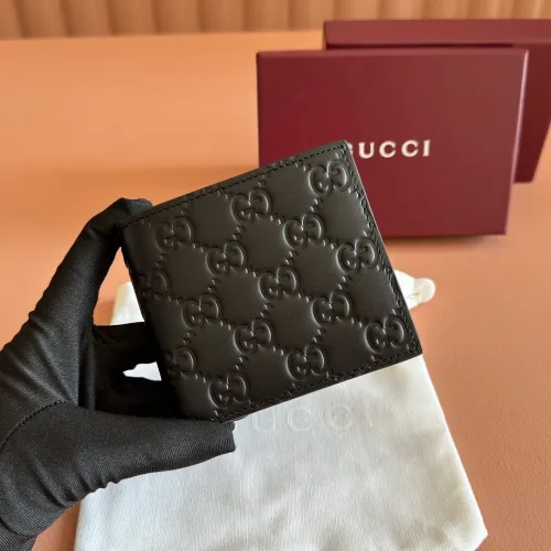 Gucci 850177 GG Embossed Leather Bifold Wallet Black Card Holder 10cm #A67478