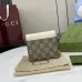 Gucci GG Canvas Compact Wallet with Black Leather Interior, Gold Accents, Classic Pattern & Multiple Card Slots for Women #B55976