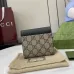 Gucci GG Canvas Compact Wallet with Black Leather Interior, Gold Accents, Classic Pattern & Multiple Card Slots for Women #B55976