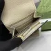 Gucci GG Canvas Compact Wallet with Black Leather Interior, Gold Accents, Classic Pattern & Multiple Card Slots for Women #B55976