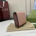 Gucci GG Canvas Compact Wallet with Black Leather Interior, Gold Accents, Classic Pattern & Multiple Card Slots for Women #B55976