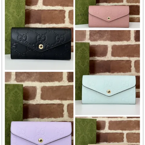 Gucci GG Embossed Leather Envelope Continental Wallet 19×10×3.5cm #B65016