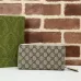 Gucci GG Supreme Leather Trim Zip Around Wallet 19.5×11×3cm #B65015