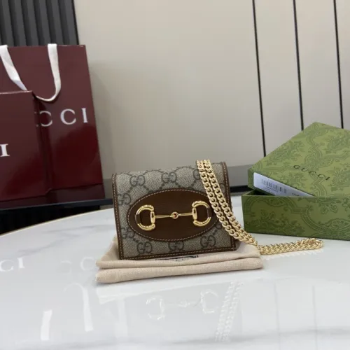Gucci Mini Shoulder Bag with GG Canvas, Gold Double G Hardware & Chain Strap, Luxury Vintage-Inspired Design for Women #B55975