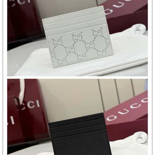 Gucci Perforated GG Leather Slim Card Holder Wallet 875873 #B66553