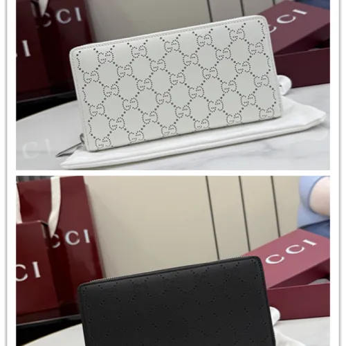 Gucci Perforated GG Leather Slim Card Holder Wallet 875873 #B66555