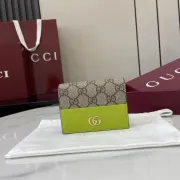 Gucci Wallet Bi-color GG Marmont small wallet in beige size:11×8×3cm #B54064