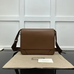 GG Emblem medium crossbody bag in brown leather #B49566