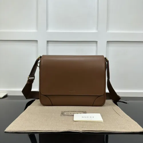 GG Emblem medium crossbody bag in brown leather #B49566