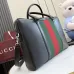 Gucci A0007X GG Supreme Web Stripe Boston Bag Top Handle Detachable Strap Handbag #B65974