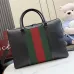 Gucci A0007X GG Supreme Web Stripe Boston Bag Top Handle Detachable Strap Handbag #B65974