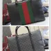 Gucci A0007X GG Supreme Web Stripe Boston Bag Top Handle Detachable Strap Handbag #B65974
