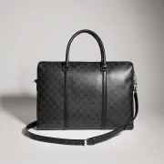 Gucci Classic Black Coated Leather Men Work Briefcase A0007X #B66544 Gucci Classic Black Coated Leather Men Work Briefcase A0007X #B66544